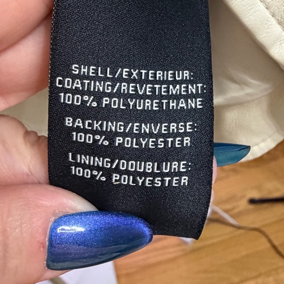 🚨 NWOT Bagatelle Collection Cream Leatherette Bomber Jacket - Picture 9 of 9